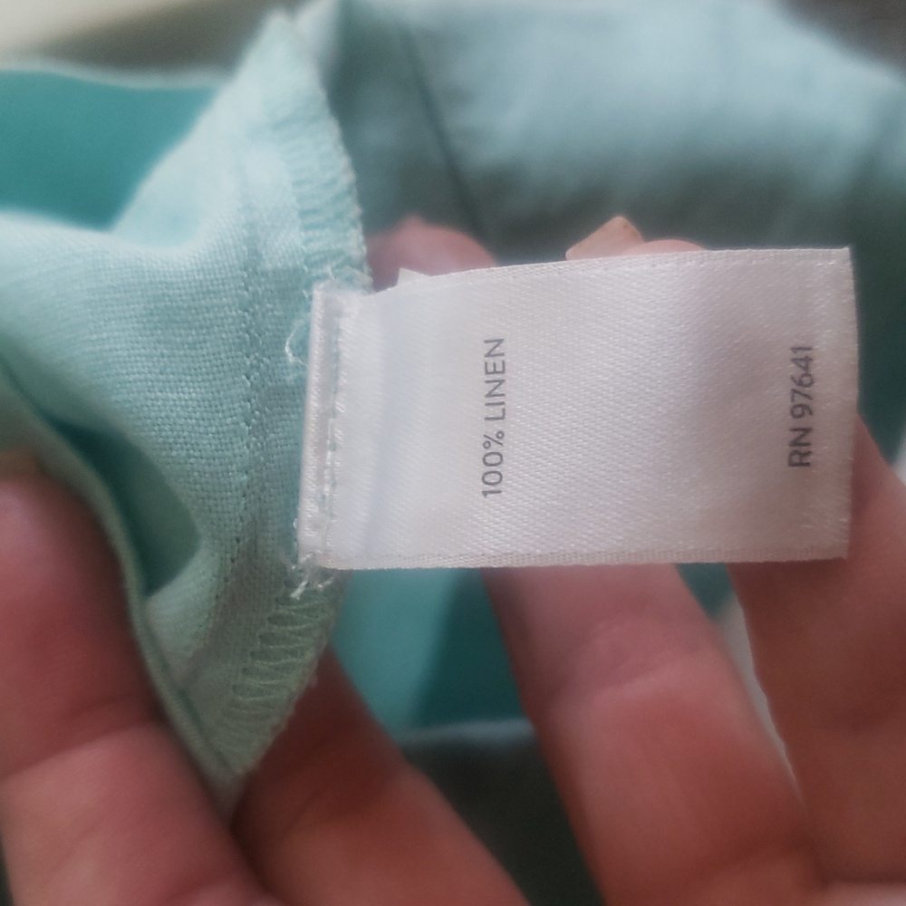J.jill Love Linen 100% Linen Sleeveless Midi Shift Dress Light Pastel Blue VNeck - Picture 15 of 17